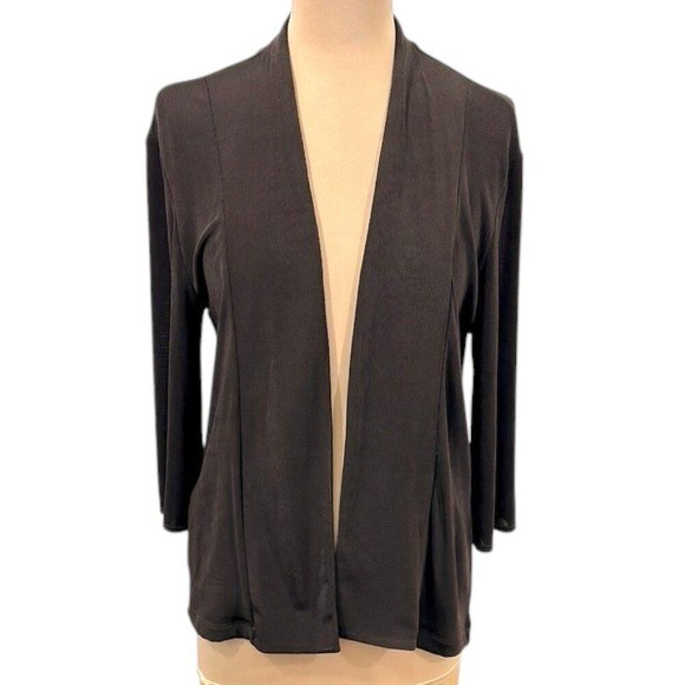 Women's Brown Open-Front Cardigan Sweater